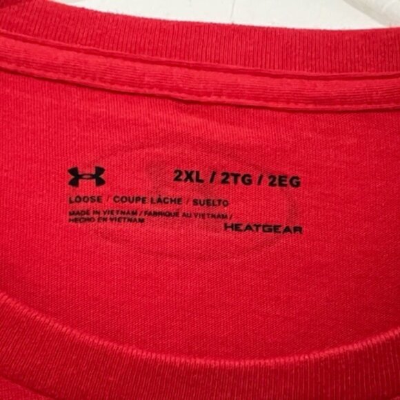 Under Armour Men's UA Big Logo Short Sleeve Red/Black T-Shirt - Picture 4 of 5